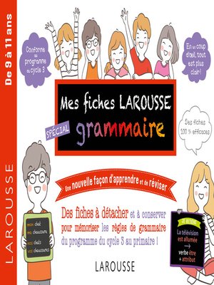 cover image of Mes fiches Larousse spécial grammaire--De 7 à 11 ans